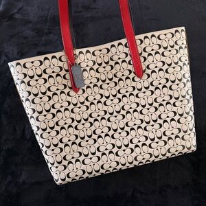 Coach Mickey Mouse x Keith Haring Highline Leather Signature C Tote